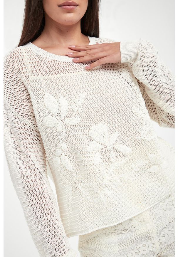 Twinset Milano - Sweter damski ażurowy TWINSET. Wzór: ażurowy