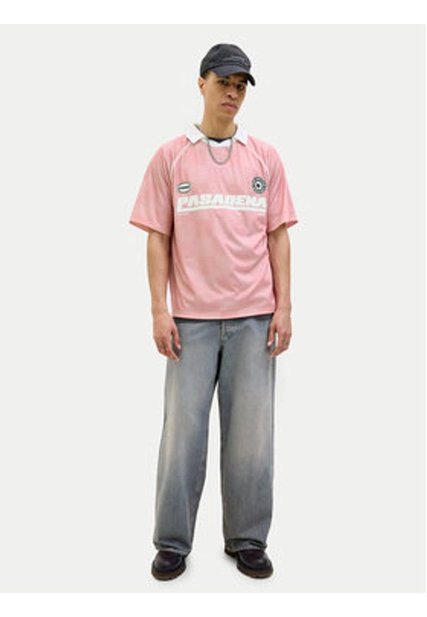 Jack & Jones - Jack&Jones Polo Retreat 12277379 Różowy Loose Fit. Typ kołnierza: polo. Kolor: różowy. Materiał: syntetyk