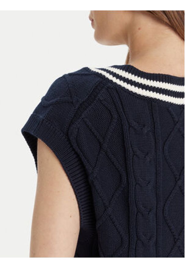 Guess Sweter V5GR00 Z3FB1 Granatowy Classic Fit. Kolor: niebieski. Materiał: bawełna