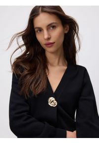 Reserved - Sweter z wiskozą - czarny. Kolor: czarny. Materiał: wiskoza #1