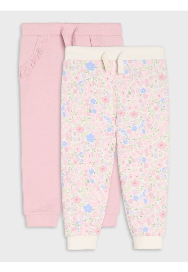 Sinsay - Spodnie dresowe jogger 2 pack - kremowy. Kolor: kremowy. Materiał: dresówka