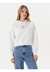 Tommy Jeans Bluza Heart DW0DW21408 Biały Relaxed Fit. Kolor: biały. Materiał: bawełna