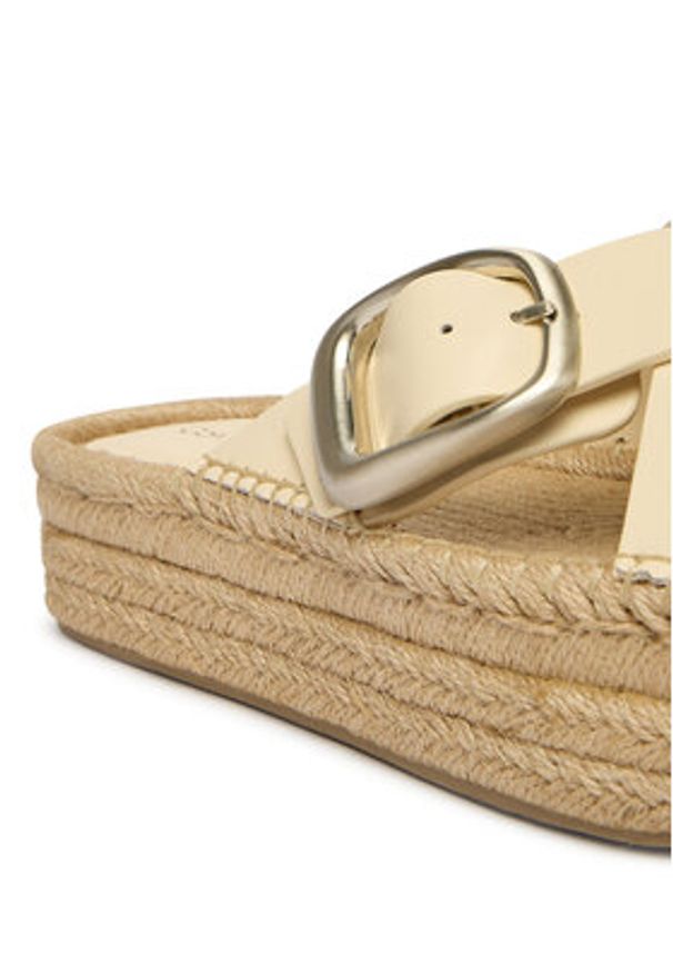 Calvin Klein Espadryle Flatf Espadrill Cross Lth Hdw HW0HW02892 Écru. Materiał: skóra