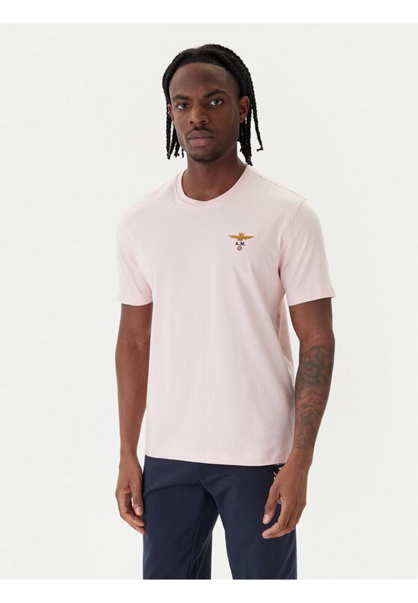 Aeronautica Militare T-Shirt 261TS1580UJ00372 Różowy Regular Fit. Kolor: różowy. Materiał: bawełna