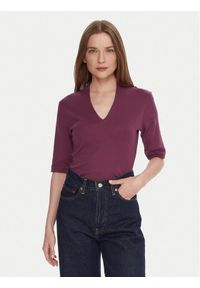 United Colors of Benetton - United Colors Of Benetton Bluzka 3GA2D400U Fioletowy Slim Fit. Kolor: fioletowy. Materiał: bawełna #1