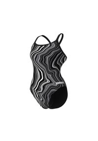 Damski kostium kąpielowy 1-częściowy Arena Marbled. Kolor: czarny #1