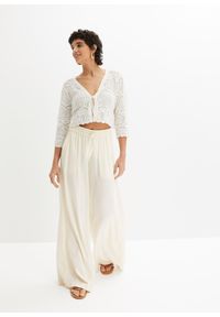 bonprix - Bolerko ażurowe. Kolor: biały. Długość rękawa: krótki rękaw. Długość: krótkie. Wzór: ażurowy #3