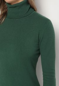 Born2be - Zielony Golf Sweter z Wiskozą i Kaszmirem Zailaya. Okazja: na co dzień. Typ kołnierza: golf. Kolor: zielony. Materiał: wiskoza, kaszmir. Styl: casual #5