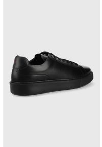 Hugo - HUGO sneakersy skórzane Quiver 50473914.003 kolor czarny. Nosek buta: okrągły. Zapięcie: sznurówki. Kolor: czarny. Materiał: skóra #3