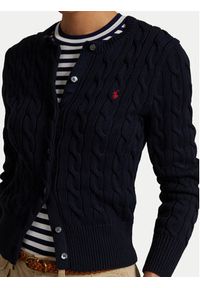 Polo Ralph Lauren Kardigan 211891643002 Granatowy Regular Fit. Typ kołnierza: polo. Kolor: niebieski. Materiał: bawełna