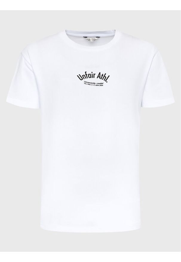 Unfair Athletics T-Shirt Emergency UNFR23-004 Biały Regular Fit. Kolor: biały. Materiał: bawełna