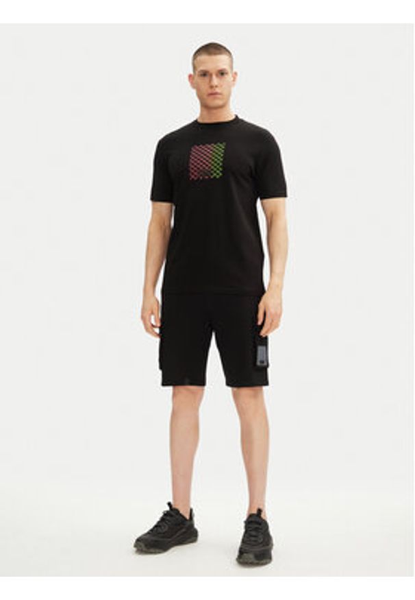 Karl Lagerfeld - KARL LAGERFELD T-Shirt 755404 552235 Czarny Regular Fit. Typ kołnierza: dekolt w karo. Kolor: czarny. Materiał: bawełna