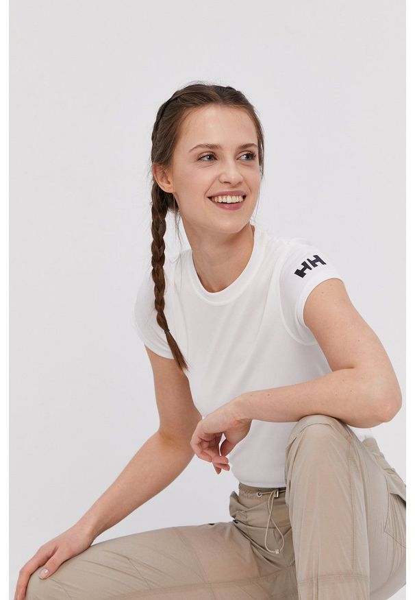 Helly Hansen - T-shirt. Okazja: na co dzień. Kolor: biały. Materiał: dzianina. Wzór: gładki. Styl: casual