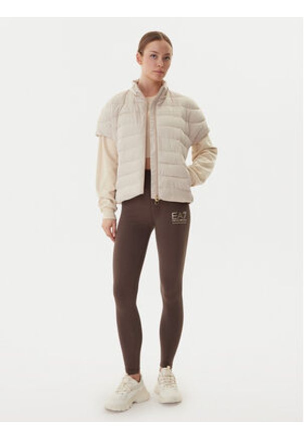 EA7 Emporio Armani Legginsy 7W000426 AF12484 U6063 Brązowy Slim Fit. Kolor: brązowy. Materiał: bawełna