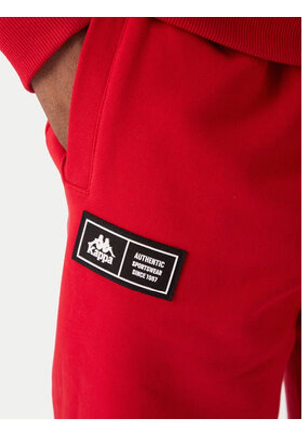 Kappa Spodnie dresowe Olmos 311M2TW Czerwony Regular Fit. Kolor: czerwony. Materiał: bawełna