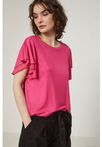 medicine - Medicine t-shirt damski kolor różowy. Kolor: różowy. Materiał: dzianina. Wzór: gładki #2