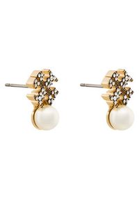 Tory Burch Kolczyki LOGO AND PEARL STUD EARRINGS 184422 Złoty. Materiał: ze stali, ze stali nierdzewnej. Kolor: złoty #2