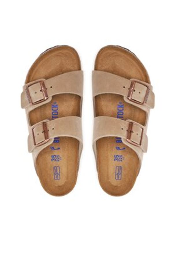 Birkenstock Klapki Arizona Bs 552813 Beżowy. Kolor: beżowy. Materiał: skóra, nubuk