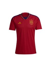Koszulka piłkarska męska z krótkim rękawem Adidas Spain Czerwony. Kolor: czerwony, wielokolorowy, niebieski. Długość rękawa: krótki rękaw. Długość: krótkie. Sport: piłka nożna