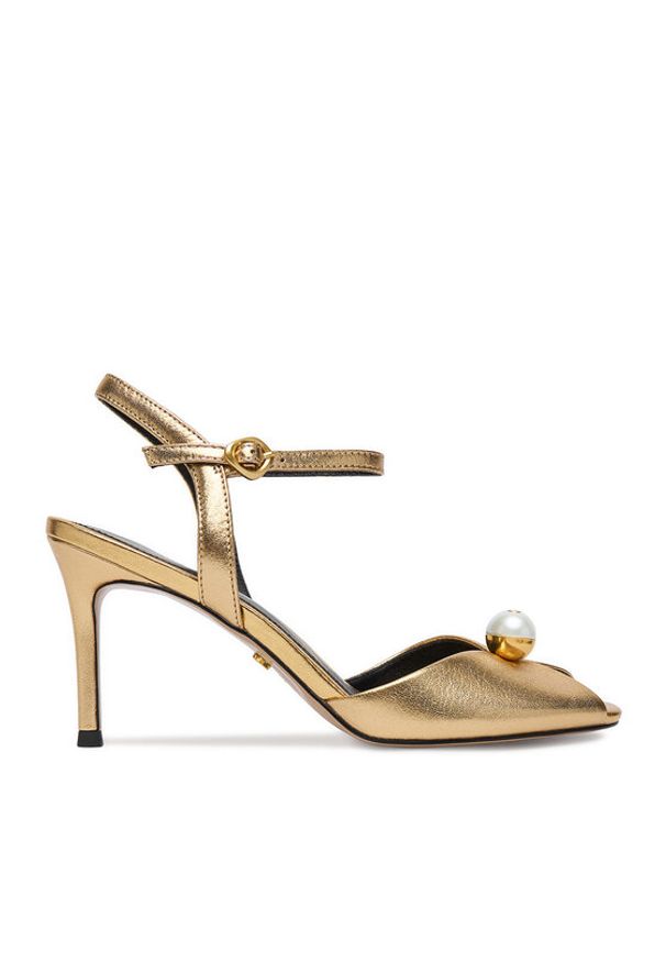 Gino Rossi - GINO ROSSI Sandały CEO-ROSE-LT2090-2-N Złoty. Kolor: złoty. Materiał: skóra