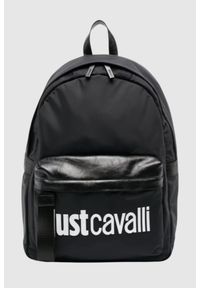 Just Cavalli - JUST CAVALLI Czarny plecak Range Institutional Logo. Kolor: czarny. Wzór: paski