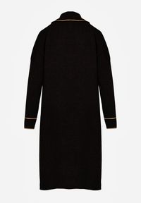 Born2be - Czarny Długi Niezapinany Kardigan Ozdobiony Lamówką Veritusa. Okazja: na co dzień. Kolor: czarny. Materiał: jeans. Długość: długie. Wzór: aplikacja. Styl: klasyczny, casual #7