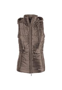 HARRYS HORSE - Damska kurtka bez rękawów z kapturem Harry's Horse Sporty Scotti. Typ kołnierza: kaptur. Kolor: wielokolorowy, różowy, brązowy. Materiał: puch. Długość rękawa: bez rękawów. Styl: sportowy #1