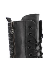 Czarne Botki Rieker Ocieplane Buty Damskie. Zapięcie: zamek. Kolor: czarny. Materiał: skóra, futro, syntetyk. Styl: klasyczny #8