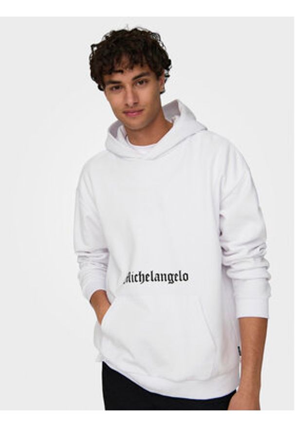 Only & Sons Bluza Apoh 22028208 Biały Relaxed Fit. Kolor: biały. Materiał: syntetyk, bawełna