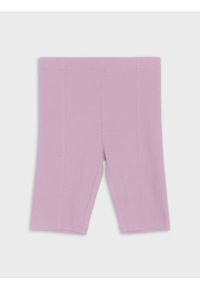 Sinsay - Prążkowane kolarki z bawełny - różowy. Kolor: różowy. Materiał: prążkowany, bawełna #1