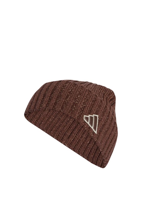 Adidas - Czapka typu beanie z melanżowym wykończeniem. Kolor: wielokolorowy, beżowy, brązowy. Wzór: melanż. Styl: klasyczny
