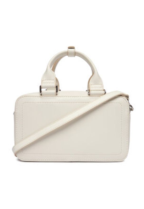Calvin Klein Torebka Bold Ck Elongated Mini Tote LV04F3411G Biały. Kolor: biały. Materiał: skórzane