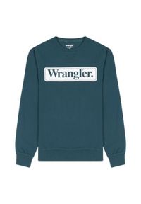 Wrangler - WRANGELR SEASONAL CREW MĘSKA BLUZA NIEROZPINANA LOGO DEEP TEAL GREEN 112341199 #3