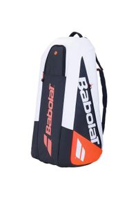 TENNIS - Torba tenisowa na rakiety Babolat Pure Strike X6 4-gen. Kolor: czarny, pomarańczowy, biały, wielokolorowy. Materiał: syntetyk, materiał. Sport: tenis