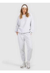 4f - 4F Spodnie dresowe joggery damskie - szare L. Stan: podwyższony. Kolor: szary. Materiał: dresówka. Długość: długie #1