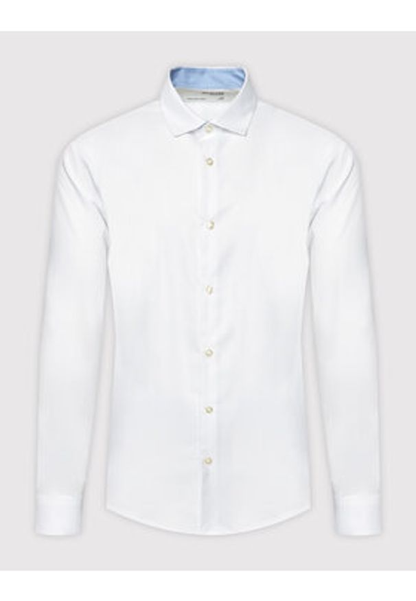 Selected Homme Koszula New Mark 16058640 Biały Slim Fit. Kolor: biały. Materiał: bawełna