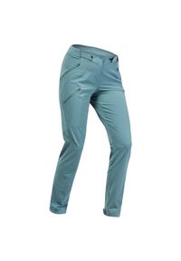 quechua - Spodnie turystyczne damskie Quechua MH500. Kolor: zielony. Materiał: tkanina, elastan, poliamid, bawełna, materiał, syntetyk, poliester #1