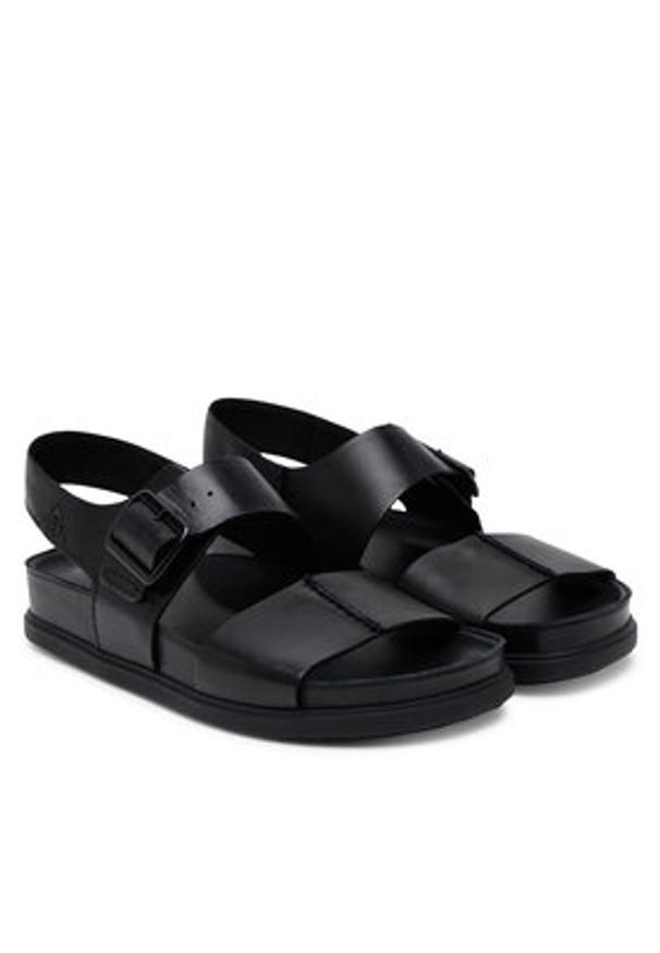 Clarks Sandały Torford Strap 26180896 Czarny. Kolor: czarny. Materiał: skóra