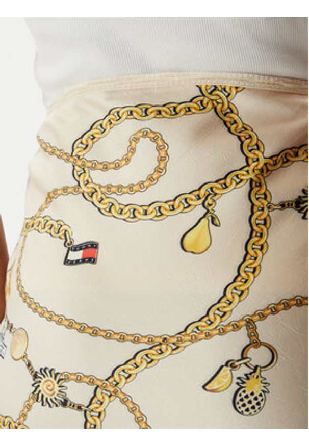 Tommy Jeans Spódnica maxi Chain Print DW0DW22298 Beżowy jasny Slim Fit. Kolor: beżowy. Materiał: syntetyk. Wzór: nadruk