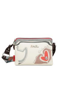 Biała Torebka Anekke Stylowa Listonoszka Damska. Kolor: biały. Wzór: haft. Dodatki: z haftem. Styl: elegancki #2