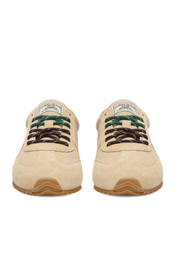 Guess Jeans Sneakersy EO-CS5262 Beżowy. Kolor: beżowy. Materiał: skóra, zamsz