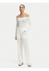 Adidas - adidas Spodnie dresowe Firebird Classic KE3455 Écru Regular Fit. Kolor: kremowy. Materiał: syntetyk #5