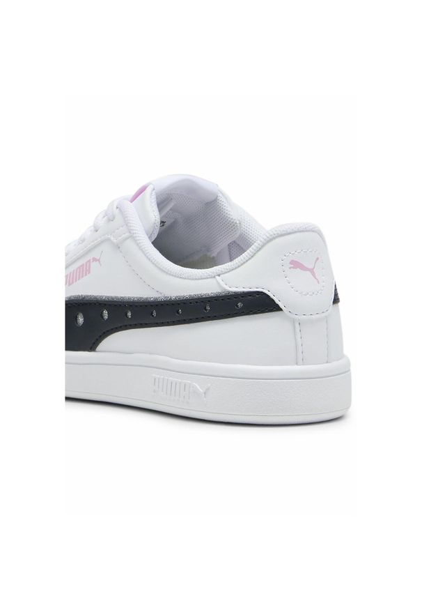Puma - Dziecięce sneakersy PUMA Smash 3.0 Dance Party PUMA White Black Pink Lilac. Zapięcie: pasek. Kolor: biały, wielokolorowy, czarny, fioletowy