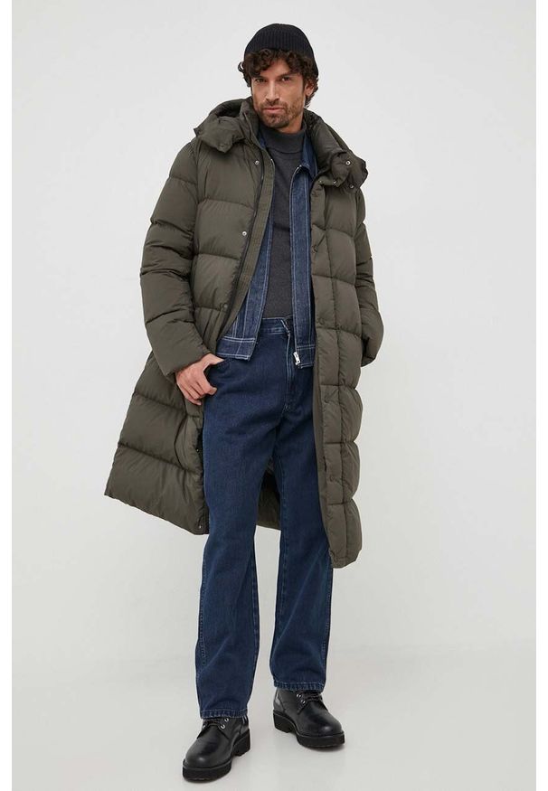 Hetrego kurtka puchowa męska kolor zielony zimowa. Kolor: zielony. Materiał: puch. Sezon: zima