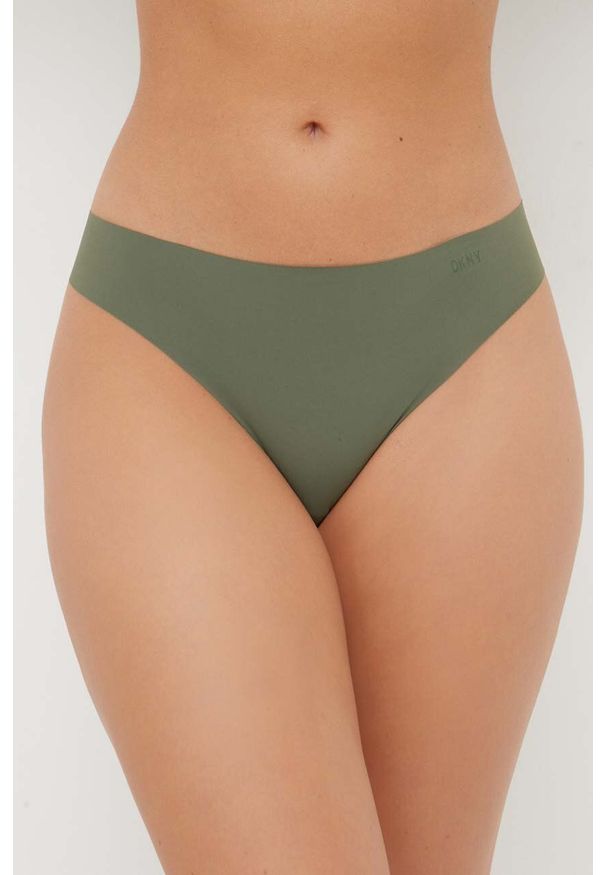 DKNY - Dkny stringi. Kolor: zielony. Materiał: bawełna