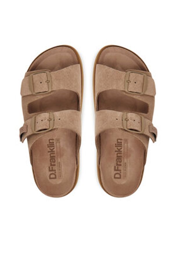 D.Franklin Klapki DFSH407001 Beżowy. Kolor: beżowy. Materiał: skóra, zamsz