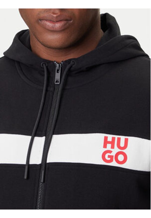 Hugo - HUGO Dres DapieDoaky 50485042 Czarny Regular Fit. Kolor: czarny. Materiał: bawełna