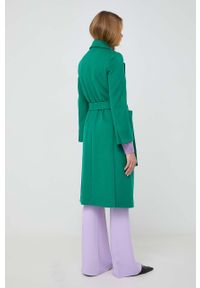 MAX&Co. płaszcz wełniany kolor zielony przejściowy niezapinany. Okazja: na co dzień. Kolor: zielony. Materiał: wełna. Styl: casual, klasyczny #2