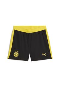 Puma - Damskie szorty Borussia Dortmund 25/26 PUMA Black Faster Yellow. Kolor: czarny, wielokolorowy, żółty. Materiał: tkanina. Sport: fitness, piłka nożna