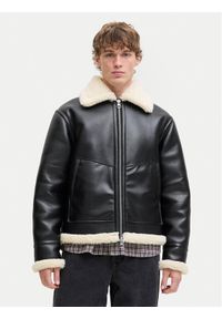 Jack & Jones Kurtka z imitacji skóry Liverpool 12282948 Czarny Regular Fit. Kolor: czarny. Materiał: skóra